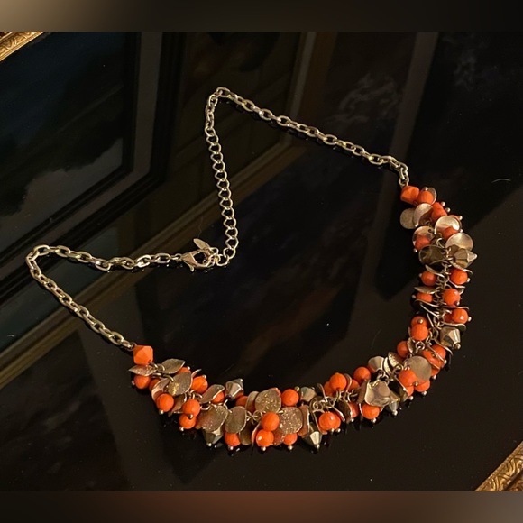 3 for $30 Vintage GoldTone Cluster Beaded Necklace Orange Gold Beads Signed VCLM - Picture 10 of 12